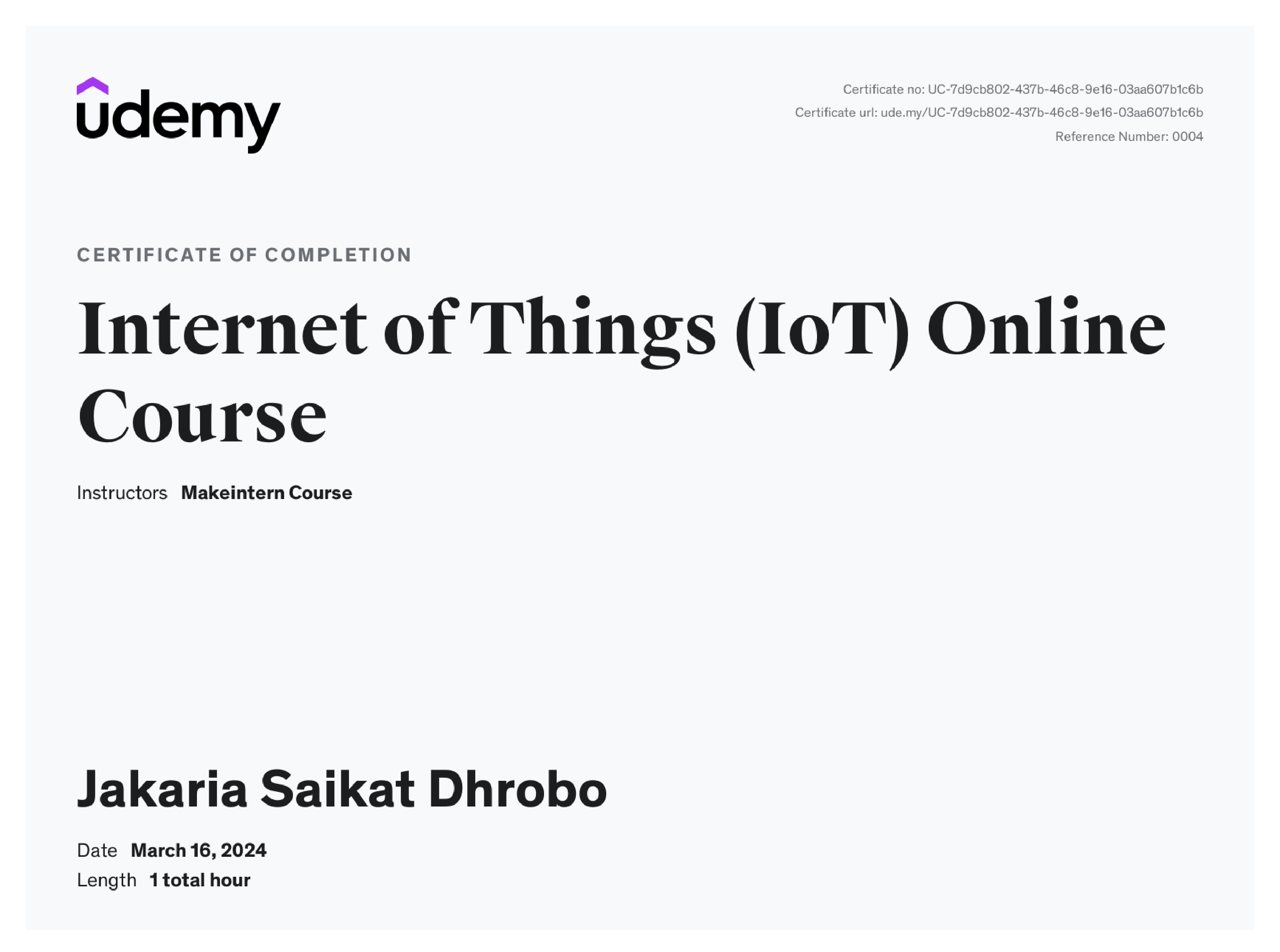 IoT Udemy Course