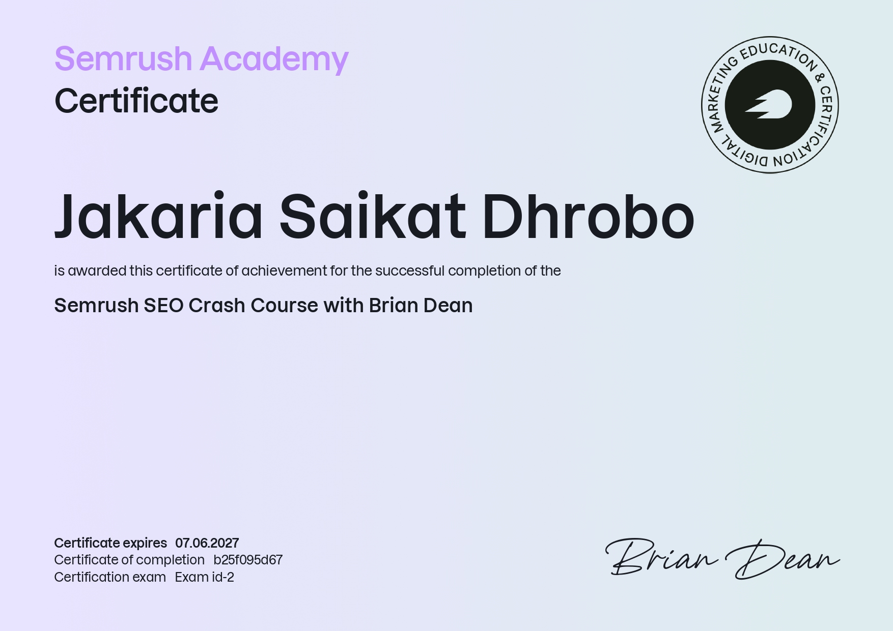 Semrush SEO Certification